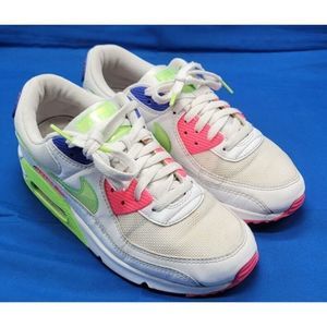 Nike Womens Air Max 90 DH0250-100 White Casual Shoes Sneakers Size 9